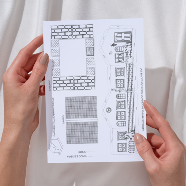 Casa 3D - para colorir, recortar e montar