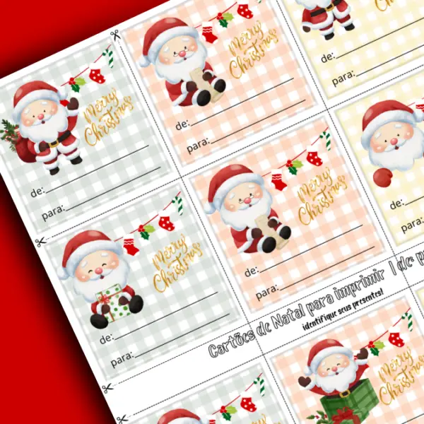 Cartões De: Para: - Tema Natal - Imagem 2