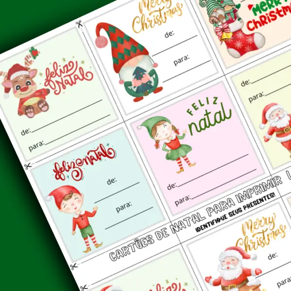 Cartões De: Para: - Tema Natal - Imagem 3