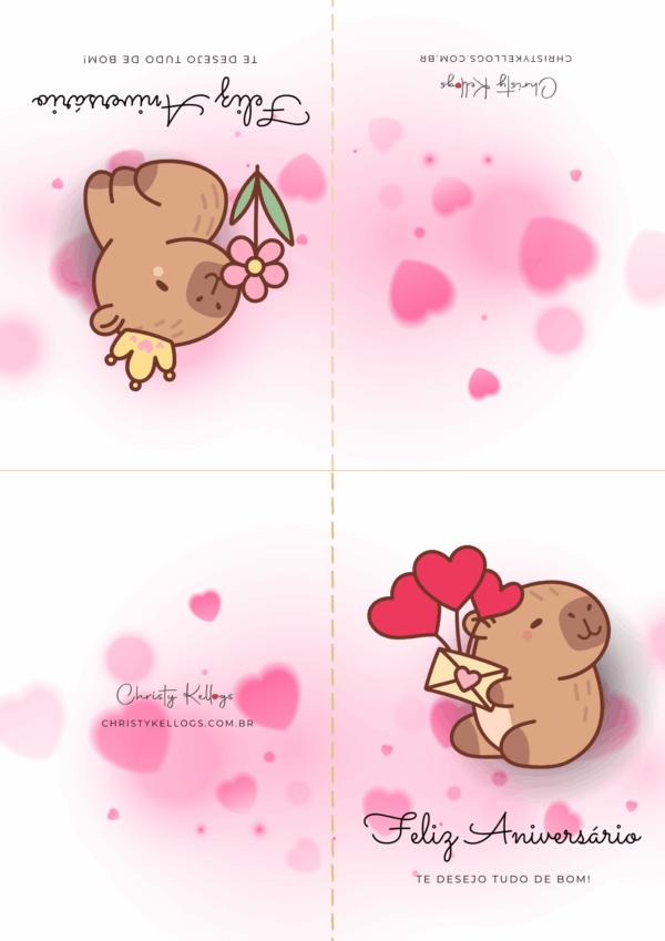 Cartão de aniversário - Capivara - Imagem 3